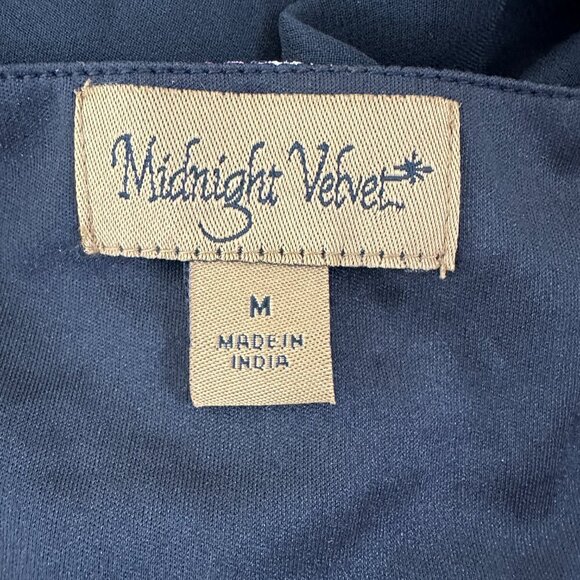 Midnight Velvet Black Asymmetrical Beaded Fairycore Whimsigoth Midi Dress Sz M - Picture 14 of 16